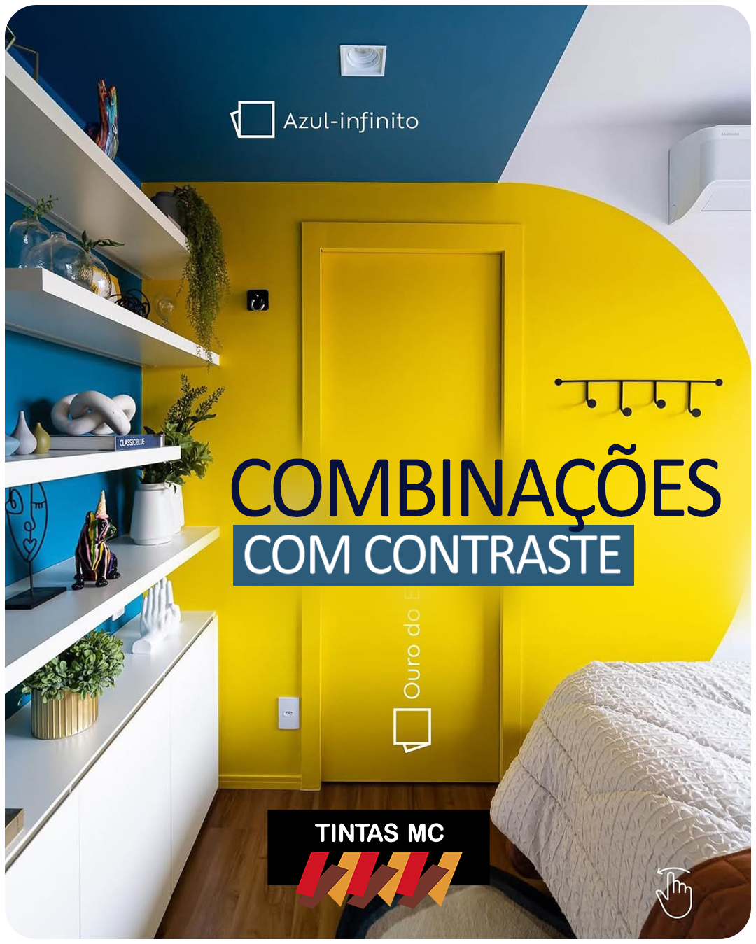 Combinação de Cores com Contraste e Elegância - Azul-Infinito e Ouro do Egito na Decoração de Ambientes