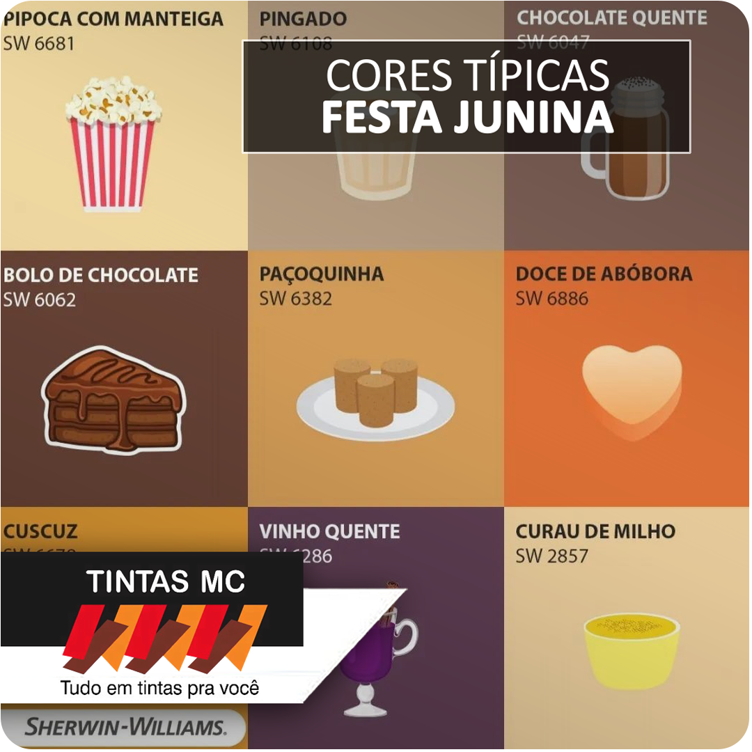 Novas Cores de Tintas Típicas de Festa Junina e Julhina - Cores que alegram o seu ambiente!