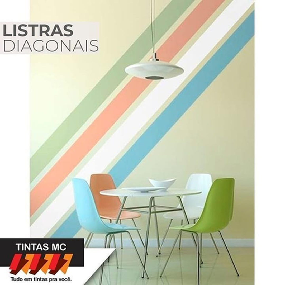 Técnica de Pintura de Parede com Listras Diagonais - Formas e Cores que transformam!