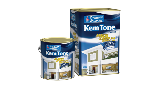Econômica Kem Tone Tinta Acrílica - Tinta acrílica de fácil aplicação com maior cobertura para sua casa, acabamento fosco perfeito e excelente rendimento. Suas cores realçam, embelezam e protegem superfícies.