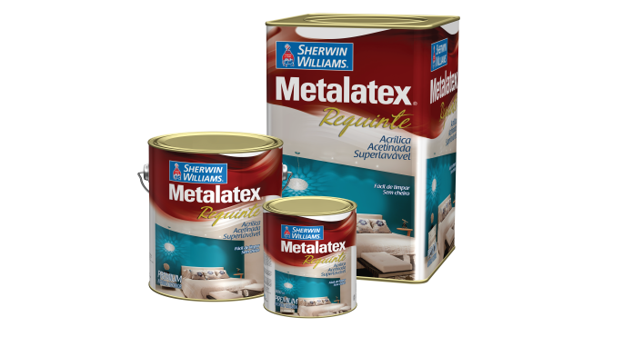 Premium Metalatex Requinte Acetinado - Tinta acrílica com acabamento acetinado, indicada para ambientes que necessitem de limpeza frequente, como corredores, quartos de criança, salas de jantar e salas de aula.