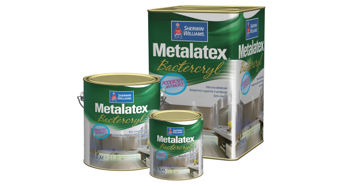 Premium Metalatex Bactercryl Sem Cheiro - Tinta acrílica inovadora, recomendada para ambientes externos e internos propensos a umidade e vapores como: banheiros, cozinhas, adegas, saunas, lavanderias etc.