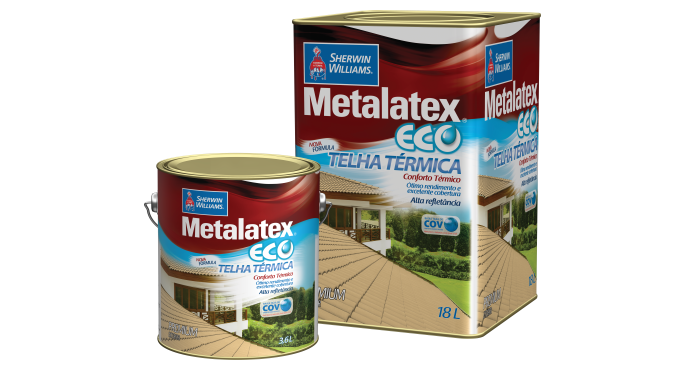 Premium Metalatex Eco Telha Trmica - Primeiro produto do mercado que alm de colorir e proteger, mantm sua casa mais fresca no vero e quente no inverno, promovendo sensao de conforto trmico no ambiente.