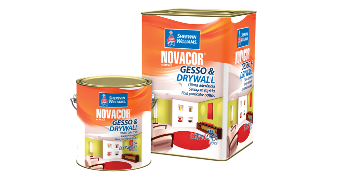 Standard Novacor Gesso & Drywall - Tinta  base de emulso acrlica desenvolvida para aplicao direta sobre gesso e drywall (gesso acartonado), proporcionando efeito decorativo e de proteo.